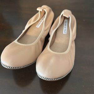 Chelsea and Violet nude leather ballet flats with silver stud detail. Never worn